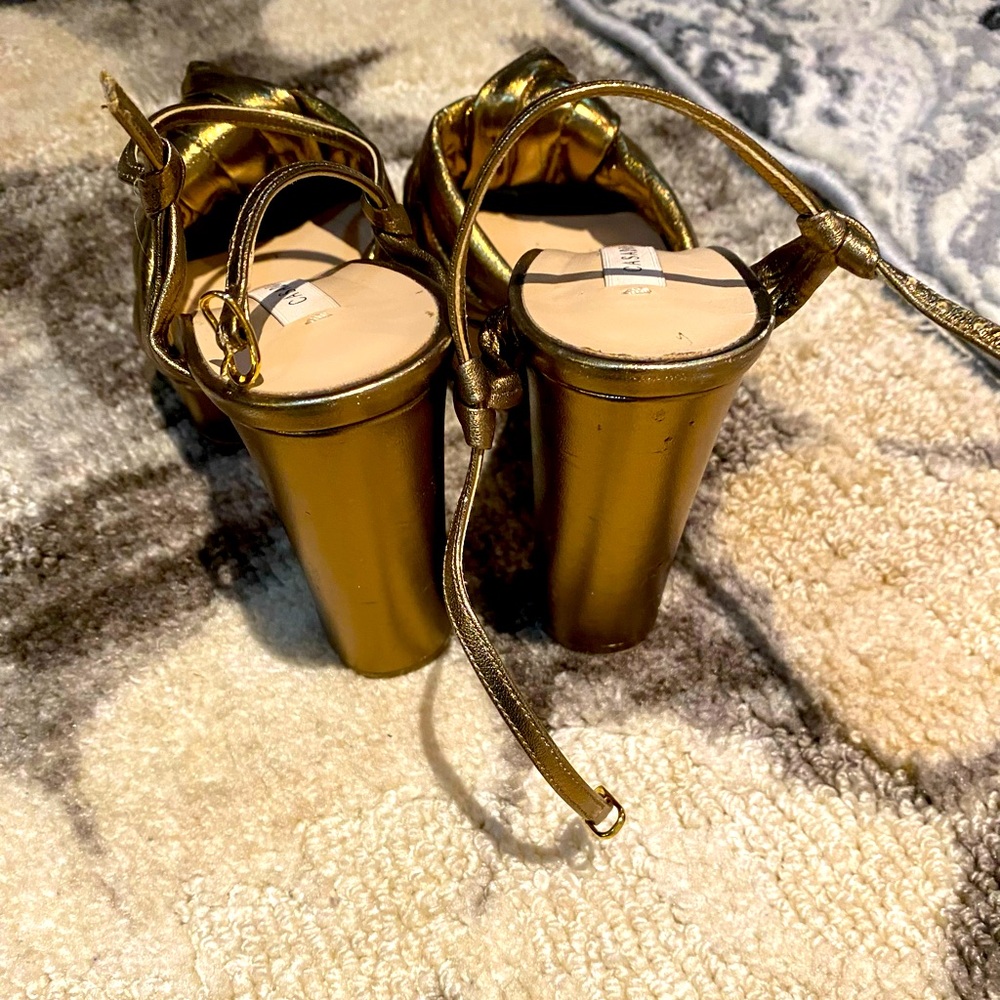 Gold casadei Heels Sandals, size 36 1/2, pre own, excellent condition